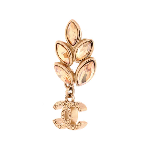 Chanel CC Sparkling Wheat Dangle Earrings Metal with Crystals - Picture 2 of 3